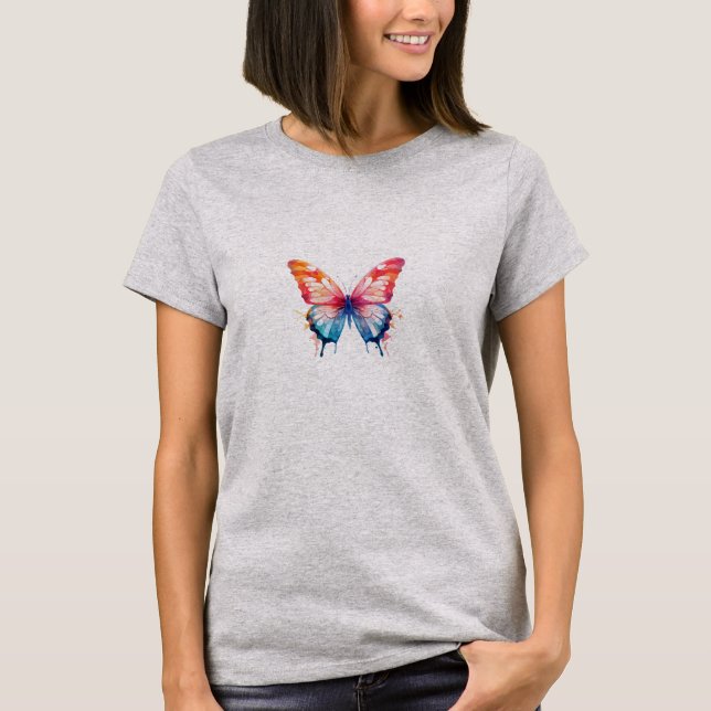 Butterfly in Colourful T-Shirt (Front)
