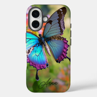 Butterfly in Flower Field Personalised  iPhone 16 Case