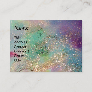 BUTTERFLY IN GOLD AND BLUE GREEN SPARKLES,teal Business Card