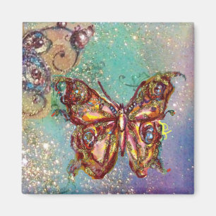 BUTTERFLY IN GOLD SPARKLES MAGNET