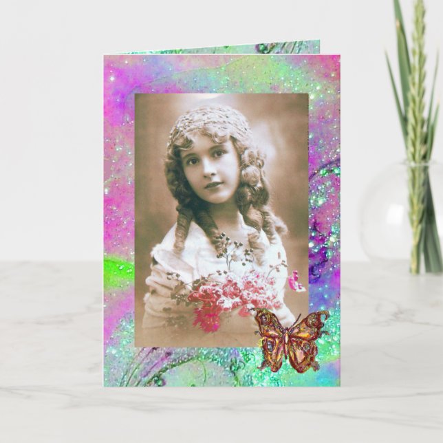 BUTTERFLY IN  GOLD SPARKLES  Photo Template (Front)