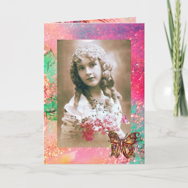 BUTTERFLY IN  GOLD SPARKLES  Photo Template (Front)