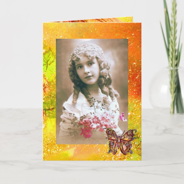 BUTTERFLY IN  GOLD SPARKLES  Photo Template (Front)