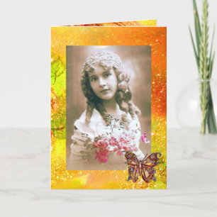 BUTTERFLY IN GOLD SPARKLES Photo Template