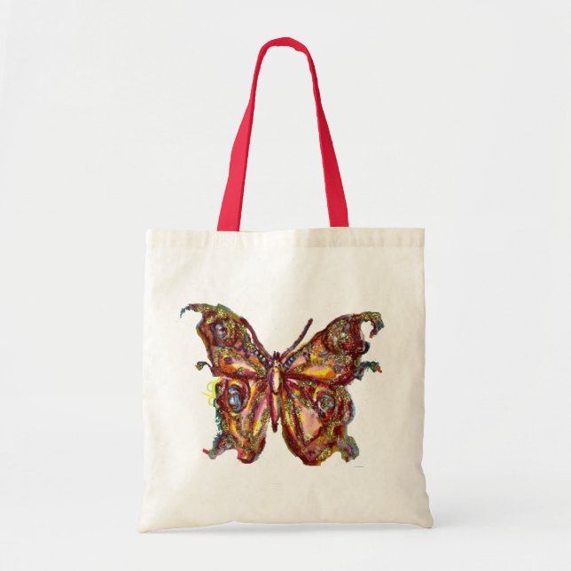 BUTTERFLY IN GOLD SPARKLES TOTE BAG (Front)