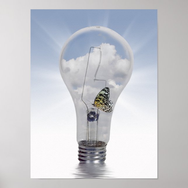 Butterfly In Light Bulb Poster (Front)