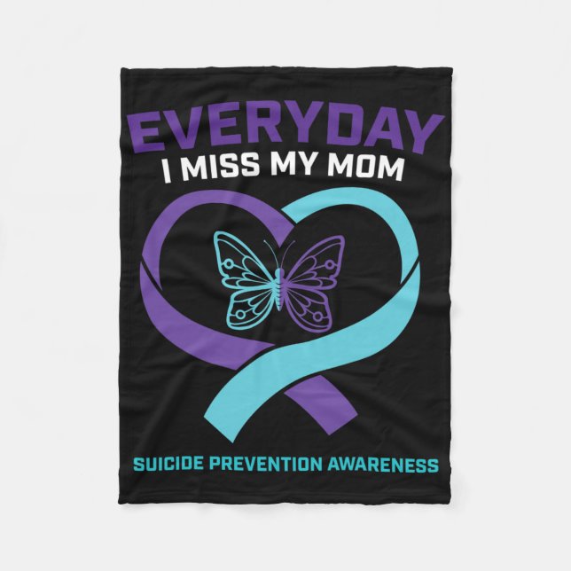 Butterfly In Loving Memory Mum Suicide Prevention  Fleece Blanket (Front)