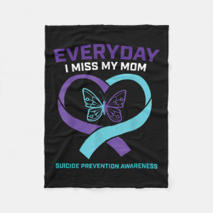 Butterfly In Loving Memory Mum Suicide Prevention  Fleece Blanket