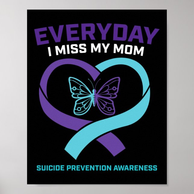 Butterfly In Loving Memory Mum Suicide Prevention  Poster (Front)