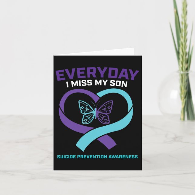 Butterfly In Loving Memory Son Suicide Prevention  Card (Front)