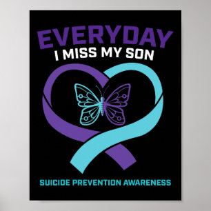 Butterfly In Loving Memory Son Suicide Prevention  Poster