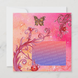 BUTTERFLY IN PINK SPARKLES Wedding Photo Template