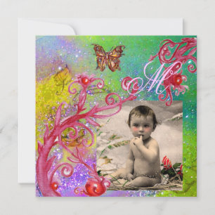 BUTTERFLY IN PURPLE, BABY SHOWER Photo Template