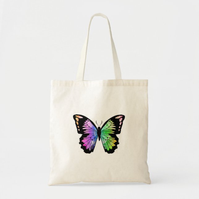 Butterfly in Rainbow Colours Tote Bag (Front)