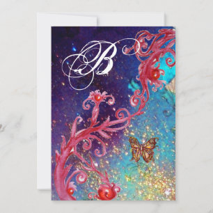 BUTTERFLY IN SPARKLES 2 Elegant Wedding Monogram , Invitation