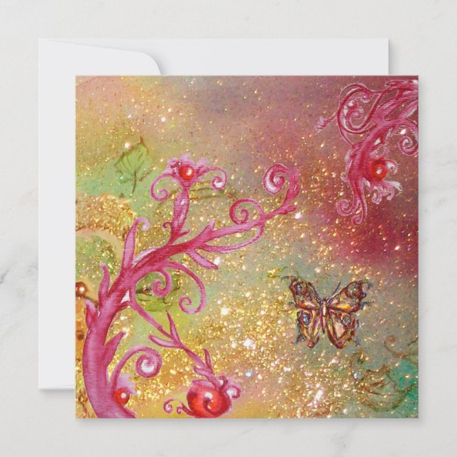 BUTTERFLY IN SPARKLES 2 , Elegant Wedding Party Invitation (Front)