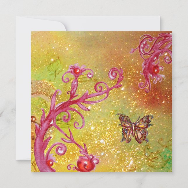 BUTTERFLY IN SPARKLES 2 , Elegant Wedding Party Invitation (Front)