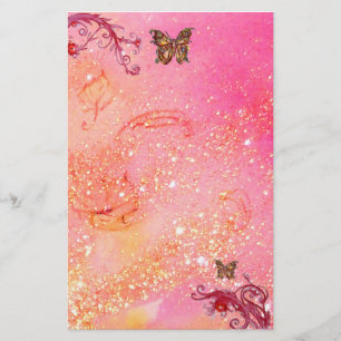 BUTTERFLY IN SPARKLES 2, red pink