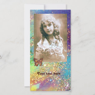 BUTTERFLY IN SPARKLES bright purple pink blue gold