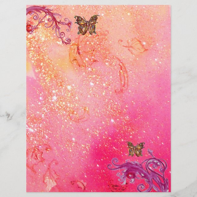 BUTTERFLY IN SPARKLES ,pink red (Front)