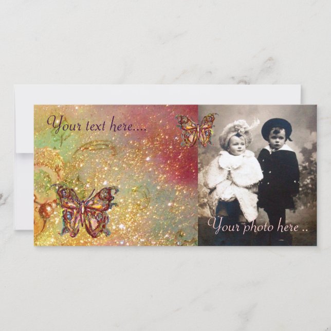 BUTTERFLY IN SPARKLES,yellow,red brown (Front)