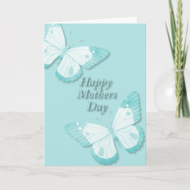  Butterfly in Teal with Teal Card (Front)