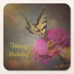 Butterfly In The Garden Paper Coasters