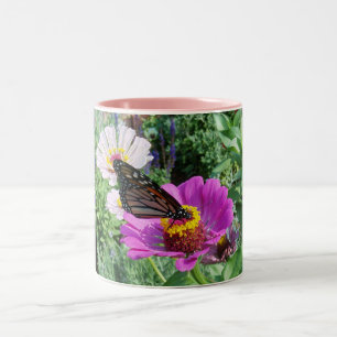 Butterfly in the Garden Two-Tone Coffee Mug