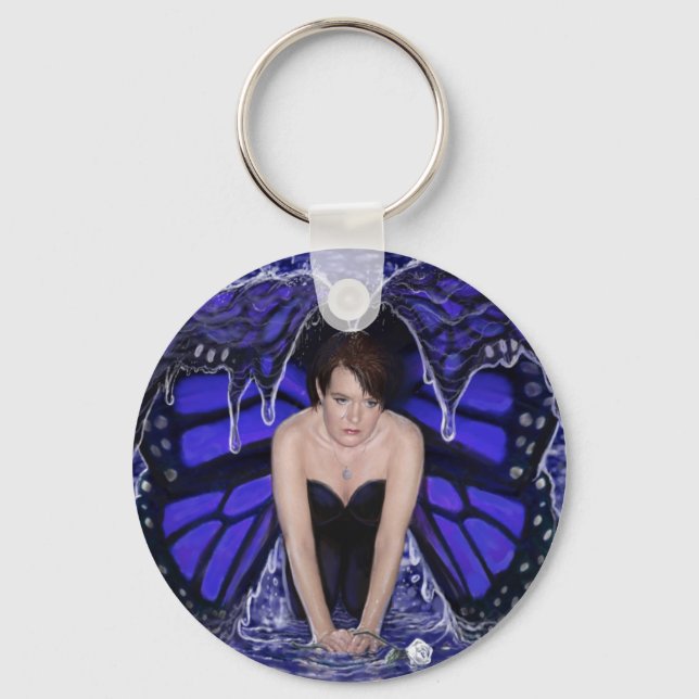 butterfly in the rain key ring (Front)