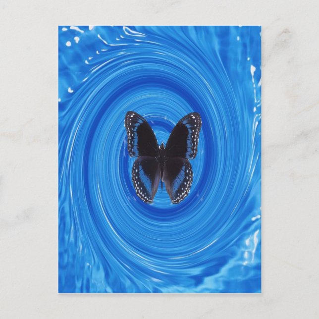 Butterfly in whirlpool, postcard (Front)