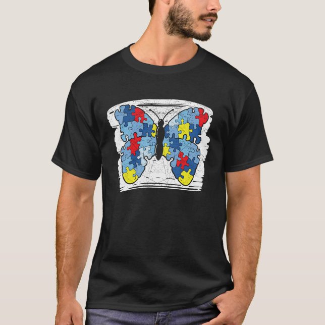 Butterfly Insect Entomology Entomologist Autism Aw T-Shirt (Front)