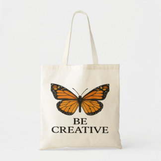 Butterfly Inspirational Quote Art – “Be Creative”  Tote Bag