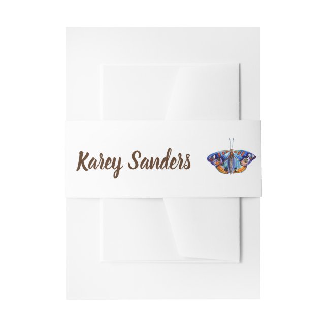 Butterfly Invitation Belly Band (Front Example)