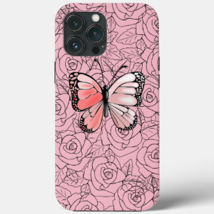 Butterfly iPhone Case with Roses