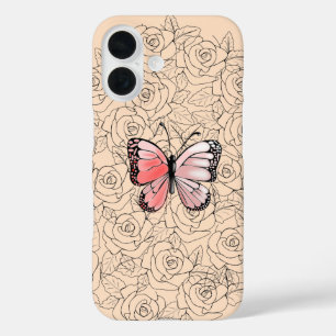 Butterfly iPhone Case with Roses