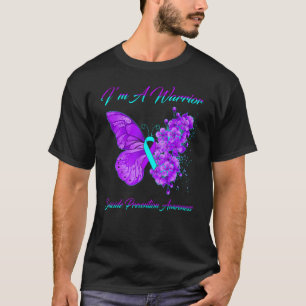 Butterfly Iu2019m A Warrior Suicide Prevention Awa T-Shirt
