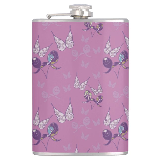 Butterfly Joy Flask (Purple) (Front)