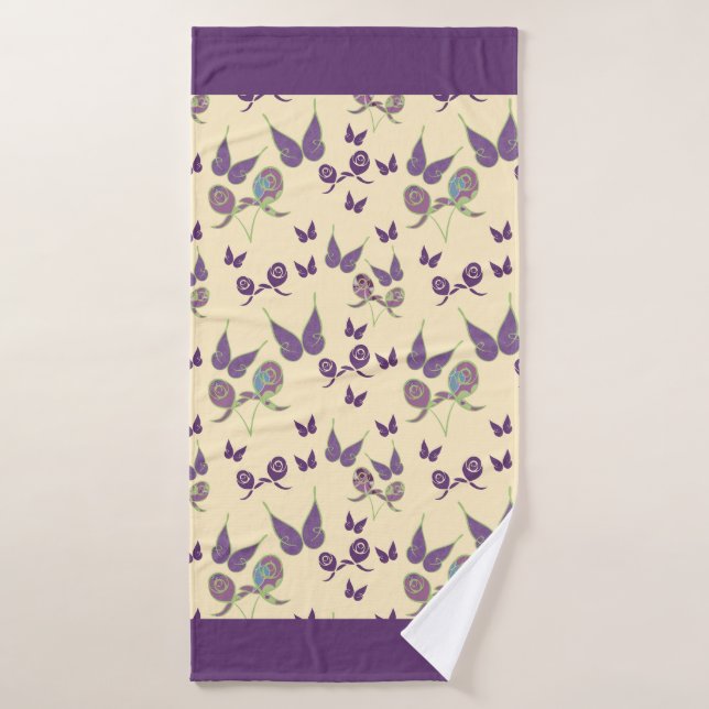 Butterfly Joy in Cream Bath Towel (Bath Towel)