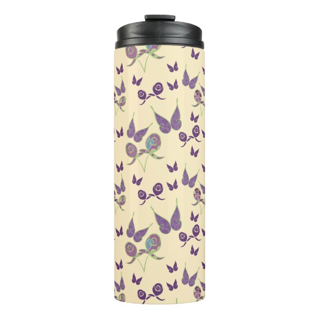 Butterfly Joy in Cream Thermal Tumbler (Front)