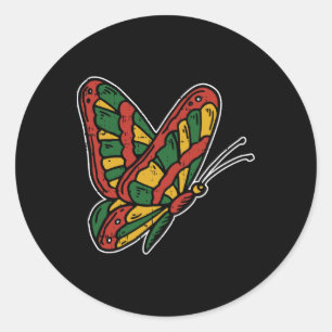 Butterfly Juneteenth Blm Black History African Ame Classic Round Sticker
