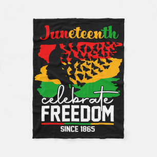 Butterfly Juneteenth Shirt African Pride Afro Blac Fleece Blanket