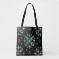 Butterfly Kaleid Print Tote Bag, Black