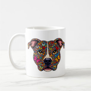Butterfly Kaleidoscope Pitbull Portrait -Bully Mom Coffee Mug