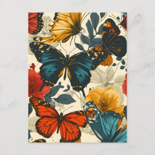 Butterfly Kaleidoscope: Vintage Postcard