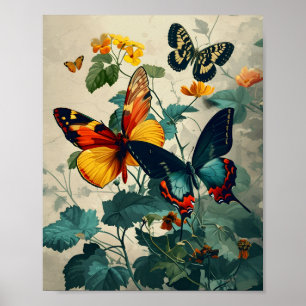 Butterfly Kaleidoscope: Vintage Poster