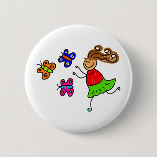 Butterfly Kid 6 Cm Round Badge