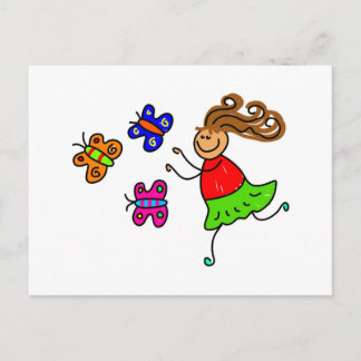 Butterfly Kid Postcard