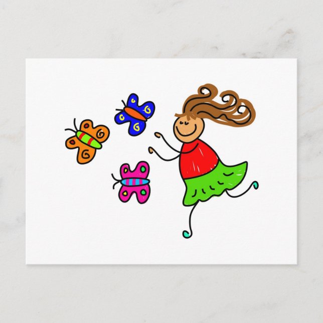 Butterfly Kid Postcard (Front)