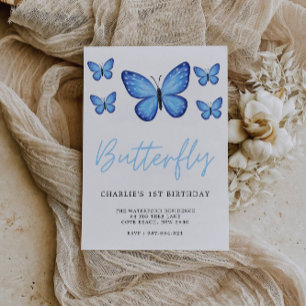 Butterfly Kids Twin 1st Birthday Invitation