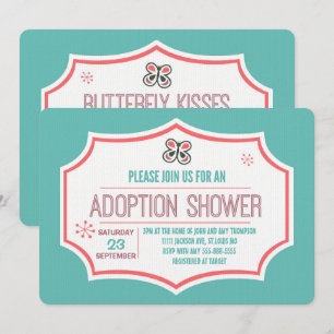 Butterfly Kisses & Adoption Wishes Adoption Shower Invitation